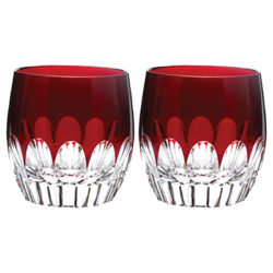 Waterford Mixology Cut Lead Crystal Tumblers, Set of 2, Red